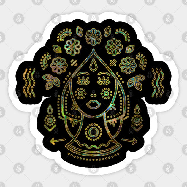 Virgo Zodiac Gold Abalone Sticker by Nartissima